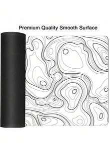 Black And White Mouse Pad, Large Topographic Map Gaming Mouse Pad - Extended Contour Mouse Pad, Laptop Keyboard Pad, With Non-Slip Rubber Base, Stitched Soft Fabric Surface Mouse Pad, Suitable For Home Office - View 7