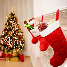 1pc Christmas Stocking Christmas Decoration Gift Bag Holiday Candy Storage Bag Christmas Tree Hanging Ornament - Multicolor - View 5