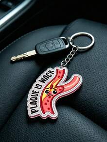 2D Flat Acrylic Pendant With Rose Floral Pattern, Keychain With Artery Pattern. Fashionable Bag Charm, Cardiologist Gift, Nurse Medical Student Gift, Car Keychain, Birthday Gift, Holiday Party Gift, Medical Student Graduation Souvenir, First Aid Training Completion Gift - Multicolor - View 5