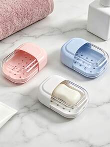 Portable Soap Box, Double-Layer Drainage Travel Mini Soap Storage Box With Lid, Portable Soap Holder For Business Trips - Double-layer Draining - View 7
