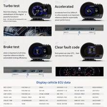 OBD + GPS HUD P6 Car OBD Head Up Display HUD On Board Computer Digital Speedometer Water Temp Fuel Consumption Slope Meter - A - View 9