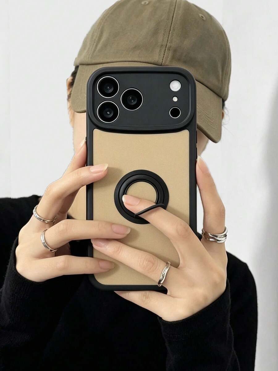 1件金色親膚感時尚戒指支架手機殼,Apple 18 Pro手機殼附桌面閱讀支架,Apple 17 Pro Max手機殼附旋轉支架,新穎防摔智慧型手機殼 Apple 18 Pro手機殼保護套附戒指支架,Apple 17手機殼,金色 Apple 18 Pro Max手機殼,相容磁吸車載手機架的手機殼;半覆蓋秋冬旅行便攜手機配件套,Honor手機殼實用智慧型手機配件,實用手機桌面支架 - 金色 - 查看 1