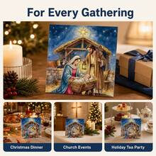 20pcs Christmas Nativity Party Napkins, Featuring Jesus Born In The Manger Under The Starry Night Sky, This Timeless Design Brings Peace, Blessing And Unity, Suitable For Christmas Parties, Holiday Celebrations, Christmas Table Decor - Christmas - View 7