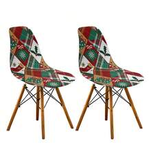 1/2/4/6pcs Christmas Print Shell Chair Covers, Removable And Washable, Suitable For Home, Hotel, Banquet - Multicolor - View 23