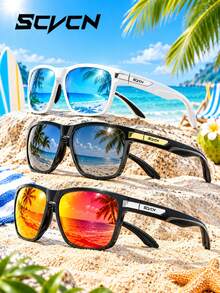 KAPVOE SCVCN Stylish Polarized Cycling Glasses – Essential For Beach, Pool, And Fishing; Unisex; Suitable For Mountain And Road Biking. - Multicolor - View 1