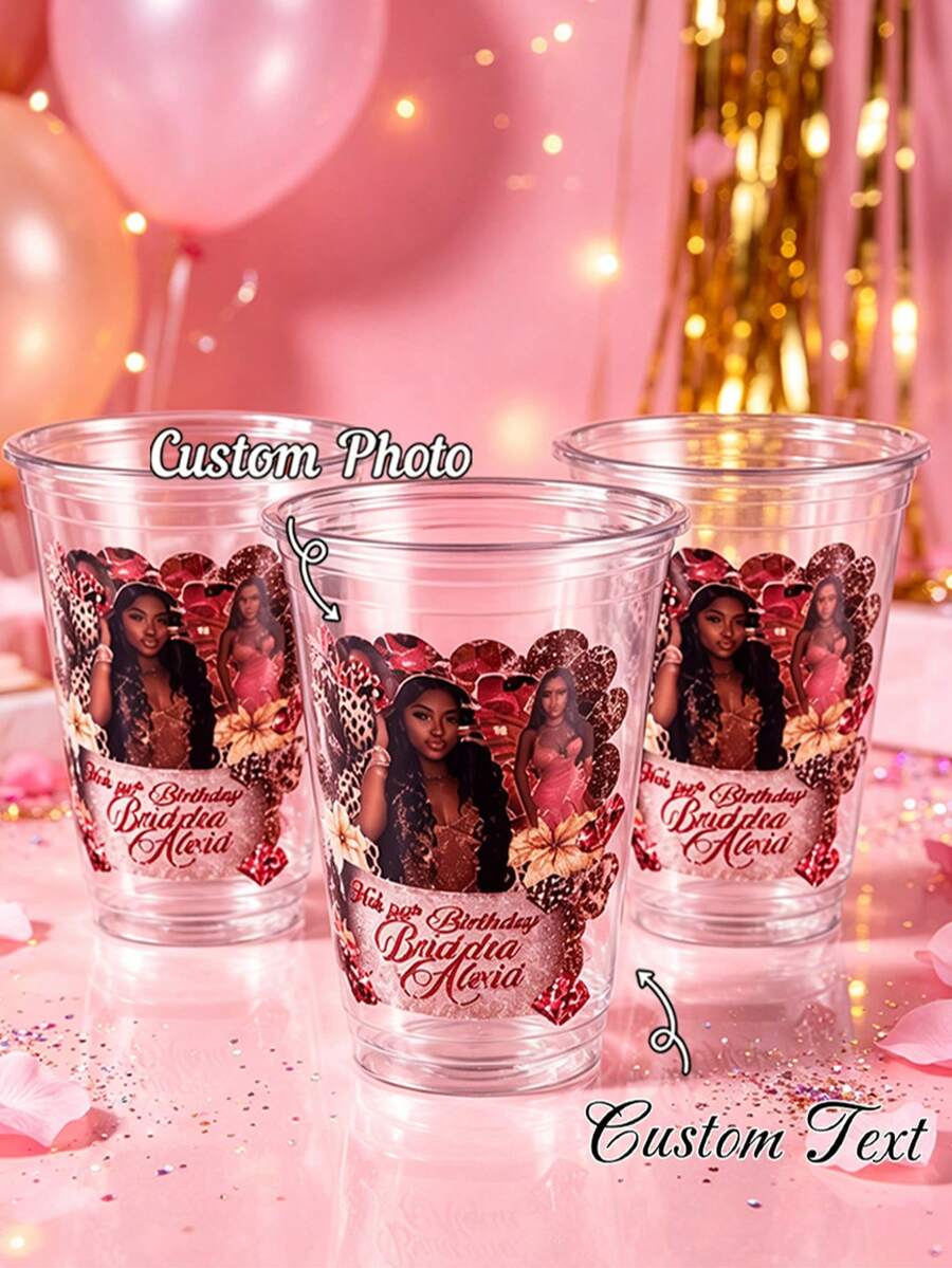 Customizable Portrait Stickers, Personalized Cup Stickers, Personalized Photo Vinyl Decals, Suitable For Birthday Gifts, Gift Box Seals, Party Decorations, Multiple Sizes, Perfect For Couples, Families, Friends Gatherings And Themed Celebrations