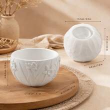 1 khuôn silicon dập nổi hình bát, cốc nến hoa, hũ nến, bát trang trí, khuôn đúc thạch cao và nhựa resin - A - Xem 9