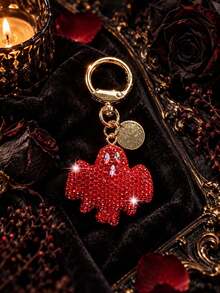 Halloween Themed Funny Bat & Ghost Keychain, Unique Ghost Bag Charm, Fashionable Creative Floating Style Car Key Accessory - Multicolor - View 4