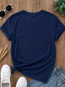 Women T-Shirts - Navy Blue - View 2