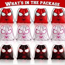 Disney 1pc Drawstring Gift Bag, Spider Web Print Polyester Drawstring Bag, Superhero Theme Birthday Party Candy Storage Bag - Multicolor - View 3