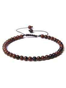 4mm Fine Bead Bracelet, Adjustable Natural Stone Semi-Precious Gemstone Yoga Beads Handmade Bracelet Jewelry - Bracelet - View 28