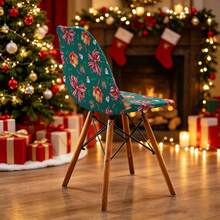 1/2/4/6pcs Christmas Print Shell Chair Covers, Removable & Washable, Suitable For Home, Hotel, Banquet - Multicolor - View 6