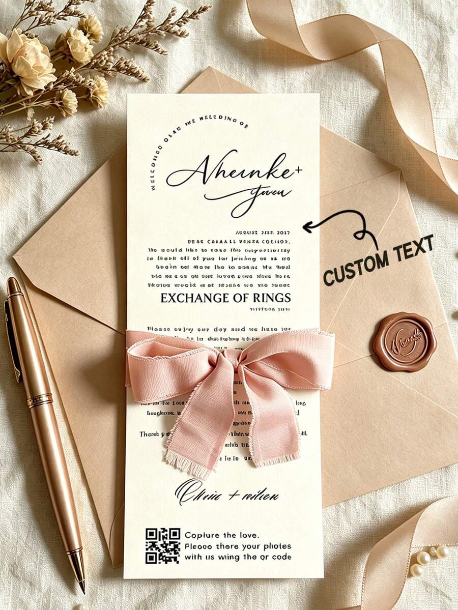 Personalized Wedding Menu Cards, Customized Wedding Dinner Menu, Minimalist Thank You Cards, Wedding Table Decor, Customizable Event Menu Cards, Personalized Cards, Suitable For Wedding Banquet, Wedding Party, Wedding Thank You Napkins, Printable Thank You Letters, Table Setting Thank You Cards, Menu Thank You Cards - Card - View 1