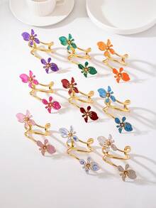 1 buah Gelang Salib Berpilin Enamel Motif Bunga Geometris, untuk Pemakaian Sehari-hari Wanita - Gelang Salib Terpilin - View 1