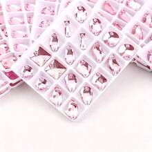 Assorted Shapes, 20pcs/Pack, Mixed Shapes, Flat Back Double Hole Exquisite Glass Rhinestones, Used For Sewing Wedding Dresses, Handbags And Shoes, Jewelry Making, Craft Accessories - Assorted Shapes 20pcs - View 30