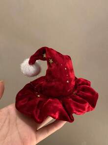 1pc Star Christmas Hat Hair Clip, Christmas Holiday Atmosphere Photo Prop Headpiece - Multicolor - View 4