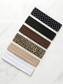 6pcs Wide Women's Headbands, Elastic Non-Slip Neutral Style, Soft And Sweat-Absorbent, Suitable For Sports, Yoga And Daily Wear, Autumn Accessory - Multicolor - View 10