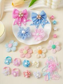 575pcs/Set Children's Macaron Color Hair Accessories Set, Pearl Bows ...