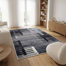Washable Modern Minimalist Patterned Area Rug – Scandinavian Geometric Design, Contemporary Washable Carpet For Living Room, Bedroom & Home Decor - Coffee Brown - View 2