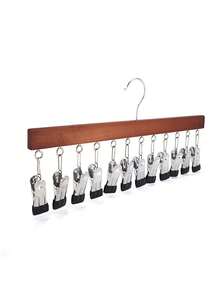 Portable Pants Hanger With 10/12 Clips Multi-Piece Hanging Rack For Wardrobe Hooks Multifunctional Closet Organizer For Pants Jeans Hats Shorts Socks For Back To School Travel Bedroom Closet Hotel Home Accessories Closet Organization Solution - Multicolor - View 14