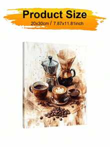 Adult Digital Oil Painting, Coffee Theme DIY Acrylic Oil Painting Kit, Canvas Material Includes Drawing Tools, Adult Digital Oil Painting Set, Home Decor Painting. - Sets - View 9