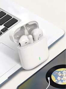 True Wireless Bluetooth Earbuds, Built-In Microphone For Clear Calls, Long Battery Life, Sweat-Proof Design, Comfortable Fit, Compatible With IOS And Android Devices, Suitable For Fitness, Running And Daily Use - White - View 2