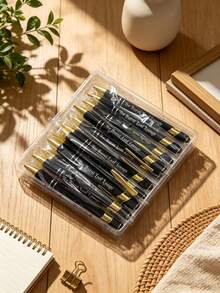 Custom Engraved Business Pen, Black & Gold Touch Stylus Ballpoint Pen (2-In-1) - Sets - View 3