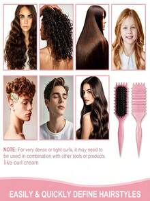 2035 Curl Define Brush Curly Hair Brush Defining, Curl Define Brush, Volume Brush For Curly Hair, Curl Defining Brush, Shaping And Styling Women's Curls - Multicolor - View 5