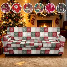 1pc Christmas Print Elastic 5-Piece Chair Cover Single Seat Dust-Proof Living Room Bedroom Sofa Cover All Season Universal Removable Washable - Multicolor - View 2