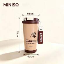 MINISO Water Cup, Coffee Cup, Simple And Elegant, 530ML Coffee Cup, With Straw, New Autumn And Winter Insulated Model Valentine's Day Gift. - Coffee Brown - View 6