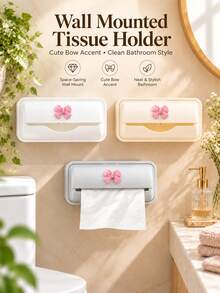 Wall-Mounted Paper Towel Holder, Wall-Mounted Trash Bag Holder, Multi-Function Wall-Mounted Storage Box, Suitable For Kitchen, Bathroom And Toilet Storage; Equipped With Self-Adhesive Installation Stickers, Space-Saving, Easy To Refill - Multicolor - View 5