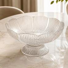 Fruteira de mesa em acrílico com suporte, peça central, suporte para frutas, decoração de cozinha - Transparente - Visão 2