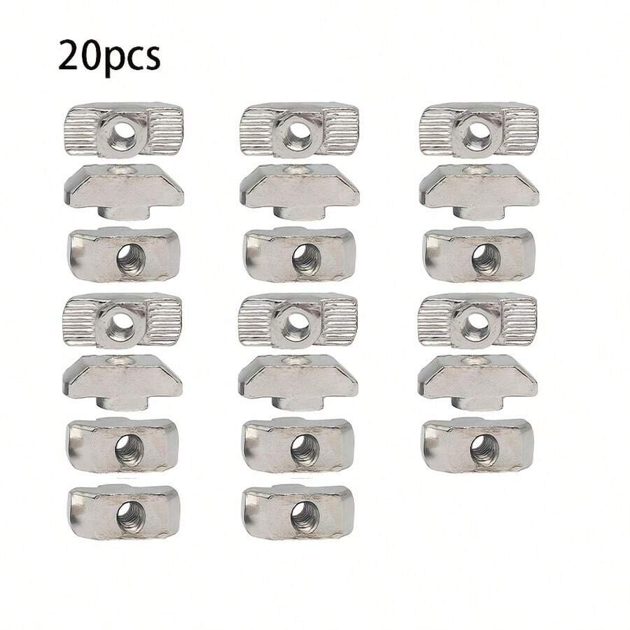 20pcs T-Slot Nuts With Threaded Hammer Head Fasteners - 20 Pieces - View 1