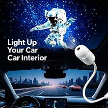 360° Rotating High-Definition Smart 5D Starry Sky Projector Night Light, USB Powered Car Projector Starry Sky Light, With 3/12 Random Projection Films Galaxy Sky Light With Detachable Pattern Films, USB Powered Portable Mini LED Projector, Adjustable Brightness, Suitable For Car Ceiling, Bedroom, Living Room, Ceiling, Wall, Home Decor, Christmas Gift For Boyfriend, Father And Girlfriend Holiday And Birthday Gift, Also Suitable For Mother - G303 - View 4