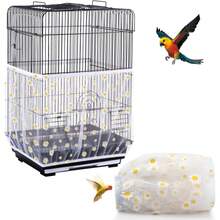 Bird Cage Feeding Net, Feeding Net Protective Cover, Parrot Nylon Mesh Cover, Universal Soft Breathable Cage Net With Elastic Hem, Suitable For Round And Square Bird Cages - View 1