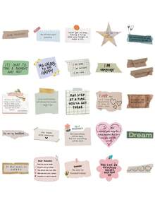50pcs Inspirational Motivational Quote Stickers Pack, Mixed Color Paper Texture Encouragement Stickers, PVC Waterproof Self-Adhesive Stickers, Suitable For Planner, Notebook, Laptop, Water Bottle, Gift Box And Daily Decoration - Multicolor - View 7
