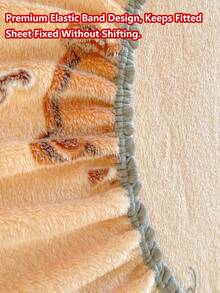1pc Autumn/Winter Thickened Soft Breathable Snowflake Flannel Print Fitted Mattress Protector (Single Fitted Sheet), Hemmed Craftsmanship, Instant Warmth Moisture-Wicking Breathable, 360° Non-Slip Mattress Cover, Easy Removal Machine Washable, Suitable For All Seasons, Height 30cm, Perfect For Bedroom Decor - Capybara - View 11