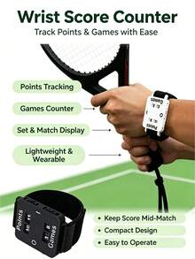 Tennis/Padel Score Wristband - Instant Score Tracker, Wrist Counter, No Memory Loss, Suitable For Singles/Doubles Matches - For Coaches, Referees, Players (White/Black) - Scorekeeping Wristband Manual Scoreboard, Portable Watch-Style Scoreboard, Badminton/Tennis/Table Tennis Match Score Counter, Adjustable Hook And Loop Strap, Small Flip Scoreboard, Outdoor Sports Training Scorekeeping Tool, Black/White Dual Color Options, Simple Manual Dial Scorekeeping Equipment - Multicolor - View 3