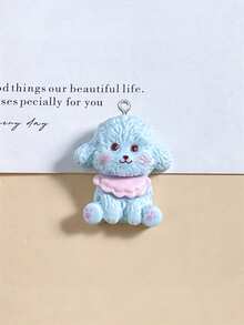 10/20 cái phụ kiện resin hình gấu Teddy và cún con hoạt hình dễ thương, charm mặt dây chuyền DIY làm móc khóa thủ công, charm treo túi trang trí - chó con - Xem 6