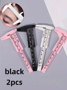 2pcs Portable 80mm Plastic Eyebrow Measuring Vernier Caliper Tattoo Micro Blade Caliper Permanent Makeup Measuring Tool - Multicolor - View 10