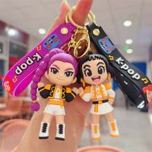 Hasbro Gantungan Kunci Karakter Kpop Demon Hunters Lucu, Figur PVC 3D, Gantungan Kunci, Liontin Ransel, Boneka Iblis Harimau Biru Kartun, Hiasan Tas, Hadiah untuk Penggemar - Gaya acak - View 6