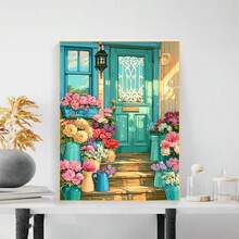 1 Buah Kit Lukisan Berlian 5D DIY Pola Bunga - Seni Mosaik Berlian Bulat Penuh, Dekorasi Dinding Rumah, Tanpa Bingkai - Tanpa Bingkai - View 2