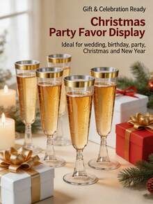 22/11/6/1pc 5.5oz Plastic Champagne Flutes, Reusable, Modern & Elegant, Suitable For Weddings, Parties, Birthdays, New Year - Random Styles - View 6