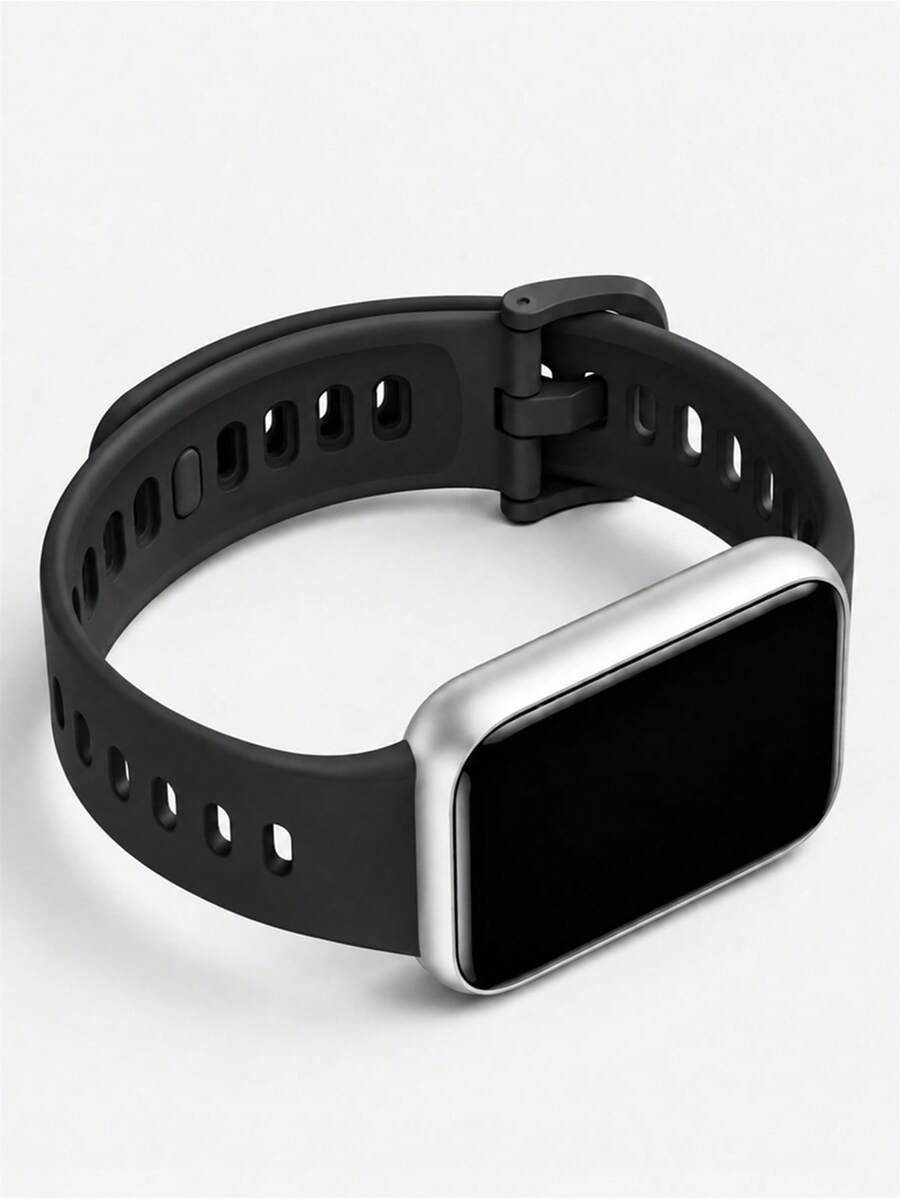1pc Casual Sports Style Silicone Watch Band, Compatible With Huawei Band 8/9/10/11/11Pro/NFC Wristband - Black - View 1