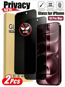 2 Packs Privacy Screen Protector Compatible With Iphone 18 Pro Max (6.9-Inch) | Anti-Spy Tempered Glass (Compatible With 18 Pro, 17 Pro Max, 17, 17 Pro, 16 Pro Max, 16, 16 Plus, 16 Pro, 15 Pro Max, 15, 15 Pro, 15 Plus, 14, 13, 12, 11 Pro Max, Etc.) | Full Coverage | Easy Installation | 9H Hardness | Scratch-Resistant | Black - Black - View 1