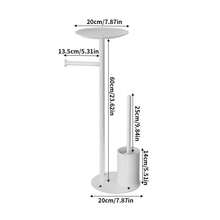 1pc Freestanding Toilet Paper Holder With Toilet Brush, Built-In Storage Tray, Space Saving Floor Rack, Multi-Function Bathroom Accessory, Tissue Roll Dispenser, Great For Small Restroom, Apartment, Tiny Home, Bathroom Accessory Set - Multicolor - View 14