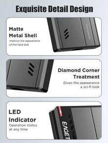 EAGET Portable External Hard Drive 2.5 Inch USB3.0 5Gbps, 500GB 1TB External HDD, Metal Casing, Auto Sleep Hibernation, External Storage For Laptop & Desktop Computer File Backup - View 9