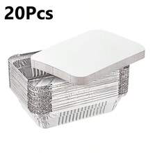 20/50Pcs Disposable Aluminum Foil Baking Pans Set With Lids, Perfect For Cooking, Baking, Catering, Food Preparation, Takeout And Freezing - View 8