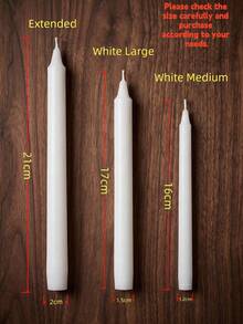 10 buah Lilin Taper Putih, Lurus, 8,27/6,69/6,3 Inci, Lilin Meja Makan Tanpa Aroma, Pembakaran Lambat Tanpa Asap, Lilin Panjang, Waktu Bakar 6-7 Jam Per Lilin - Berbagai gaya - View 8