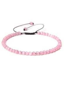 4mm Fine Bead Bracelet, Adjustable Natural Stone Semi-Precious Gemstone Yoga Beads Handmade Bracelet Jewelry - Bracelet - View 4